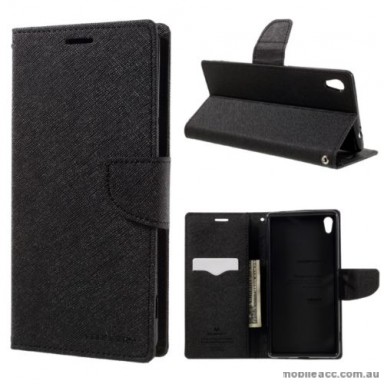 Korean Mercury Fancy Diary Wallet Case For Sony Xperia X - Black